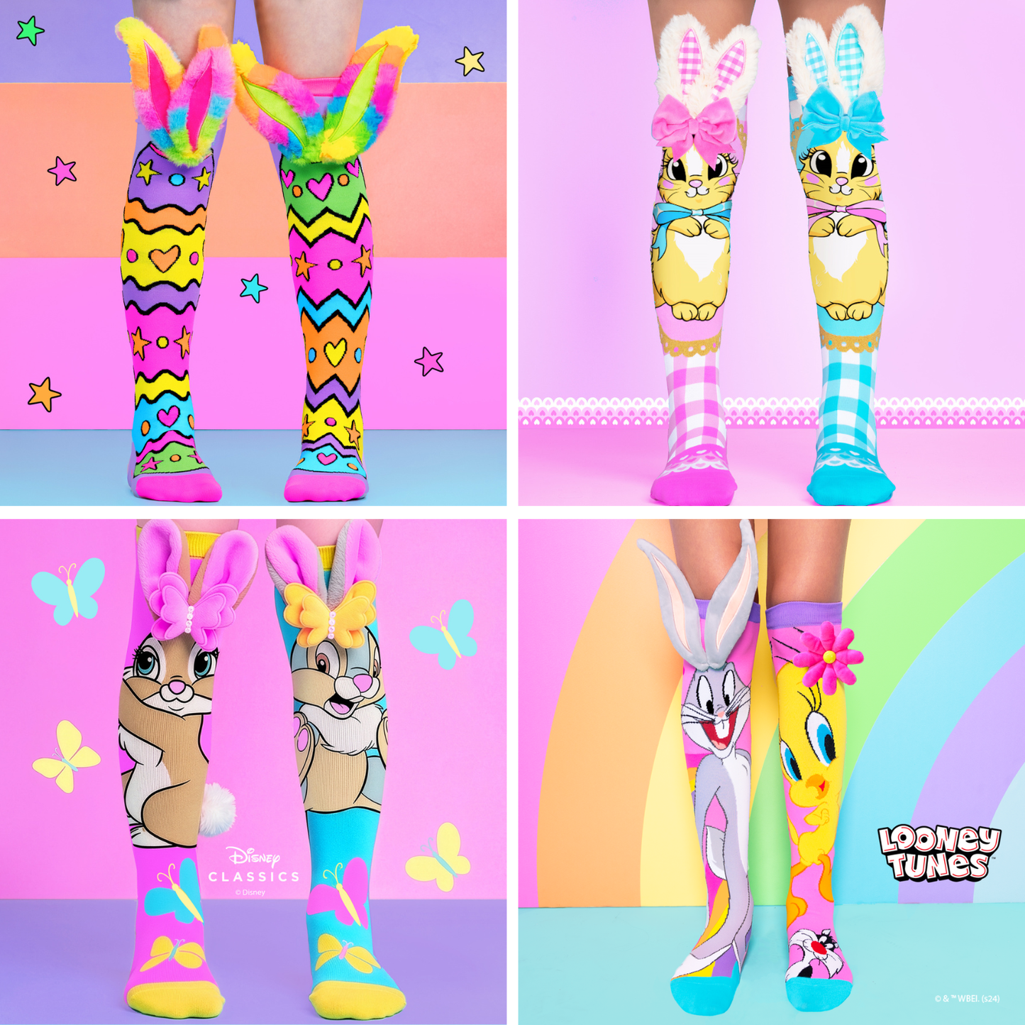 SPRING SOCKS PACK - Hop Hop Bunny, Hunny Bunny, Easter Thumper and Tweety and Bugs Bunny socks