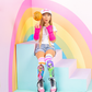 Barbie Extra Sporty novelty socks with bright colors and fashionable over-the-knee Barbie design.