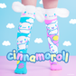 innamoroll knee high socks with fluffy plush ears and pastel cloud design