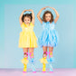 Colorful Disney Princess knee high socks for kids with Belle and Cinderella and 3D dress details.