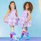 Disney Elsa, Anna, and Olaf novelty socks with bright colors and fun Frozen character graphics.