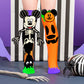 Disney Halloween Mickey and pumpkin novelty socks with vibrant colors and playful spooky theme.
