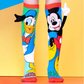 Disney Mickey and Donald knee high socks featuring colorful character design and playful 3D details.