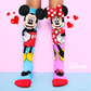 Disney Mickey and Minnie knee high socks featuring custom 3D plush ears and colorful character design.