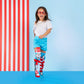 Kids novelty socks inspired by Cat in the Hat with bright red, white and blue character design.