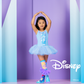 Frozen knee high socks for kids and adults with 3D skirt details, pom poms, and playful design.