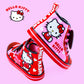 Hello Kitty red and pink glitter high top shoes with bow detail and heart print