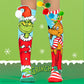 Grinch character novelty socks with bright colors and fun Christmas-themed graphics for kids and adults.