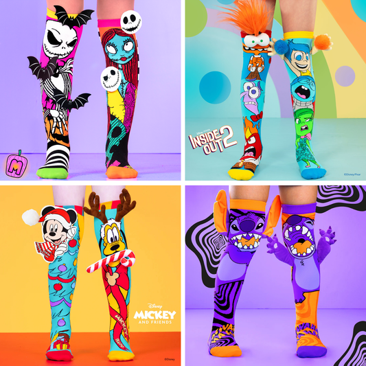 HOLIDAY SOCKS PACK - Nightmare Before Christmas, Inside Out, Mickey's Christmas and Stitchzilla socks