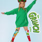 Holiday Grinch socks featuring Max with antlers and the Grinch in Santa outfit with playful design.