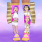 Anime inspired knee socks with colorful KPop Demon Hunters Golden character graphics.