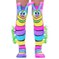 Kids caterpillar character socks with vibrant colors and fun plush legs design.