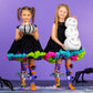 Kids Halloween socks featuring plush spiders, bat wings, and playful spooky design.
