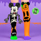 Kids Mickey Halloween socks with glow in the dark effect and bright spooky character graphics.