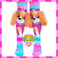 Paw Patrol novelty socks with Skye character artwork and fluffy ears