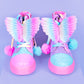 MADMIA rainbow glitter shoes featuring rainbow butterfly wings and bright colorful design for kids and adults.