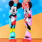 Mickey and Minnie Disney character socks with bright playful colors and soft plush details.