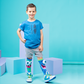 Monster novelty socks with playful colorful patterns and soft plush 3D eye details.