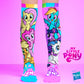 Colorful My Little Pony knee high socks featuring Rainbow Dash, Fluttershy, Pinkie Pie, Applejack and Rarity character artwork.