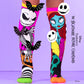 Nightmare Before Christmas knee high socks featuring Jack Skellington and Sally in spooky Halloween design.