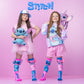 Stitch and Angel character socks for kids with bright colors and playful 3D plush ears.