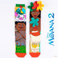 Colourful Disney Moana MADMIA knee-high socks featuring Moana and Maui with fun tropical character details for kids and adults.