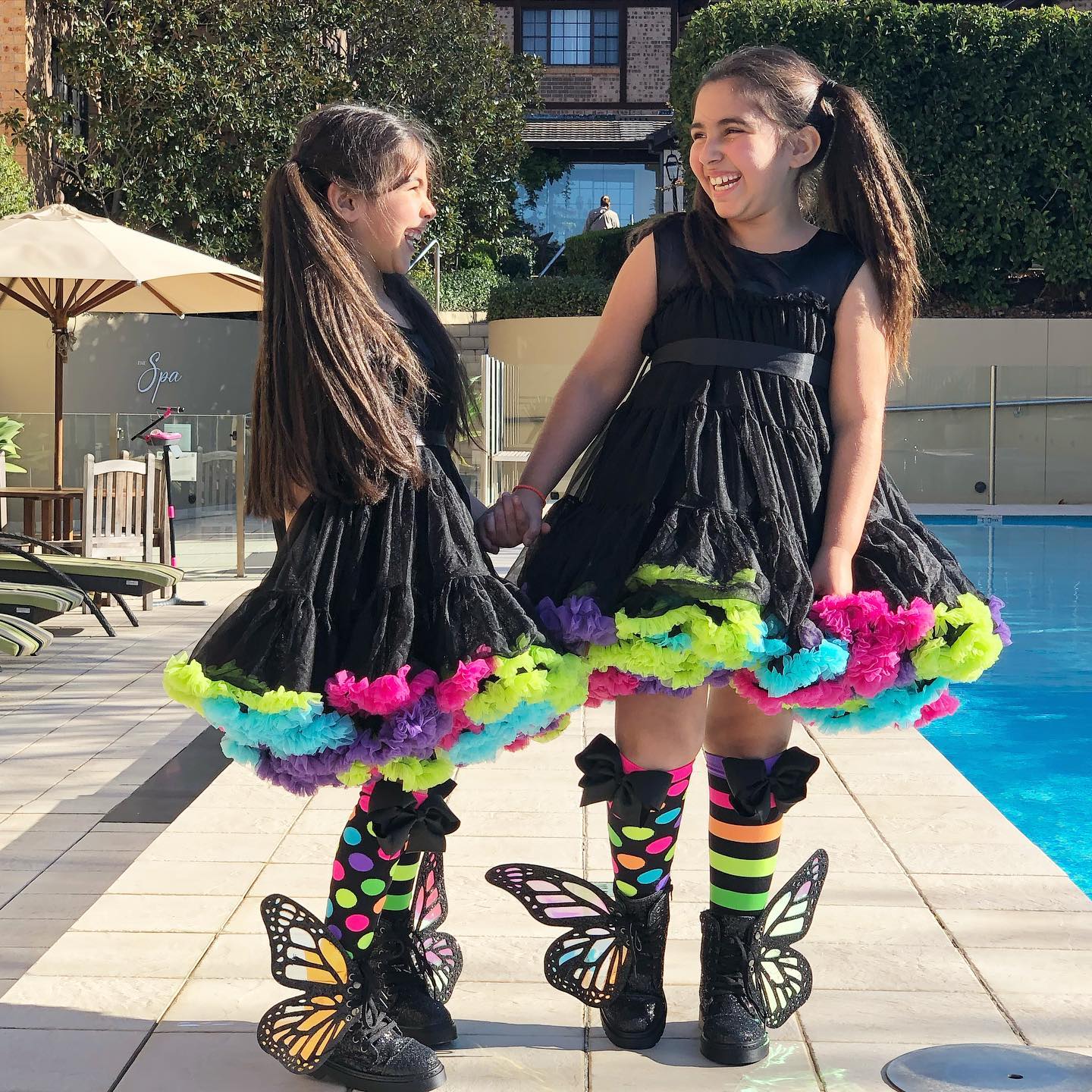GLITTER BUTTERFLY SHOES - BLACK