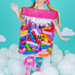 Colorful Hunny Bunny knee high socks with pastel patterns and plush bunny ear accents.