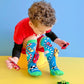Colorful racing car socks featuring playful race graphics and bright sporty design.