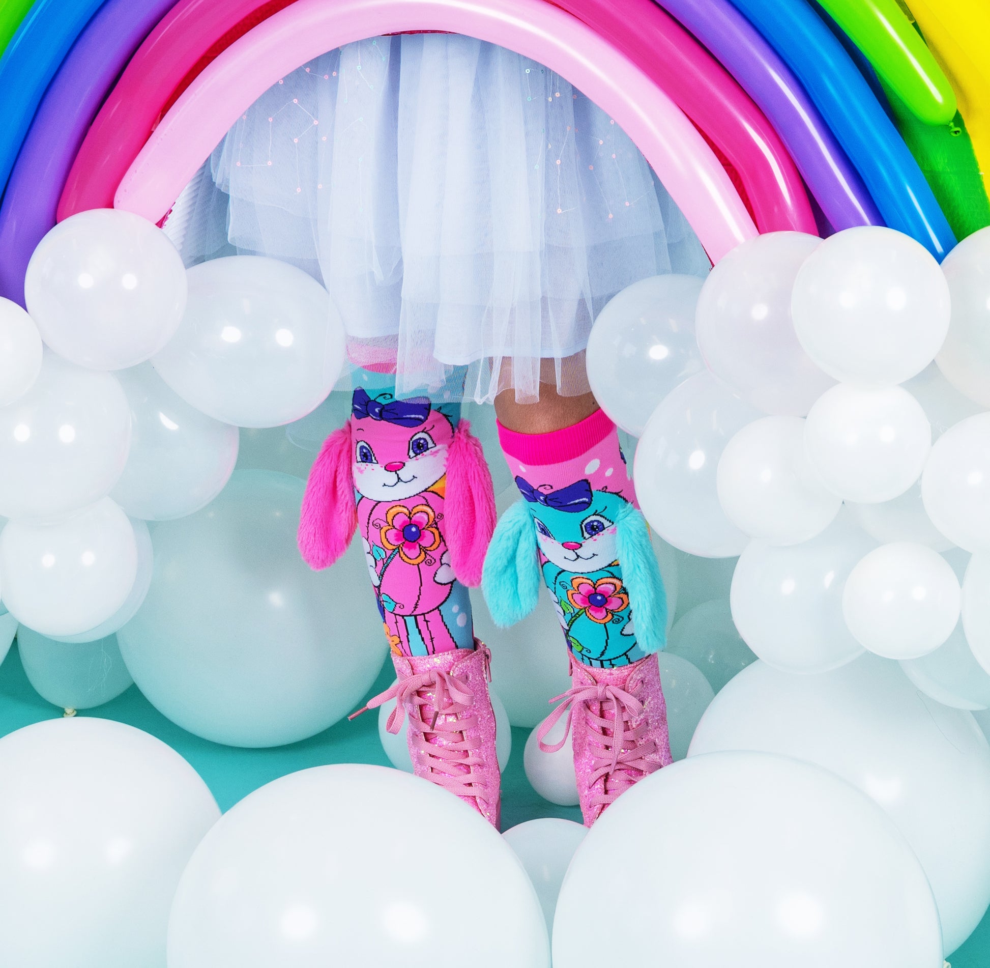 Cute Hunny Bunny socks for kids featuring soft bunny ears and bright pastel colors.