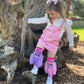 Paris fashion socks with playful colorful graphics inspired by travel and adventure.