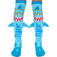 Shark novelty socks with playful underwater-inspired graphics and soft plush fin accents.
