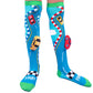 RACING CARS SOCKSSporty racing car knee high socks featuring colorful racing graphics and playful design.